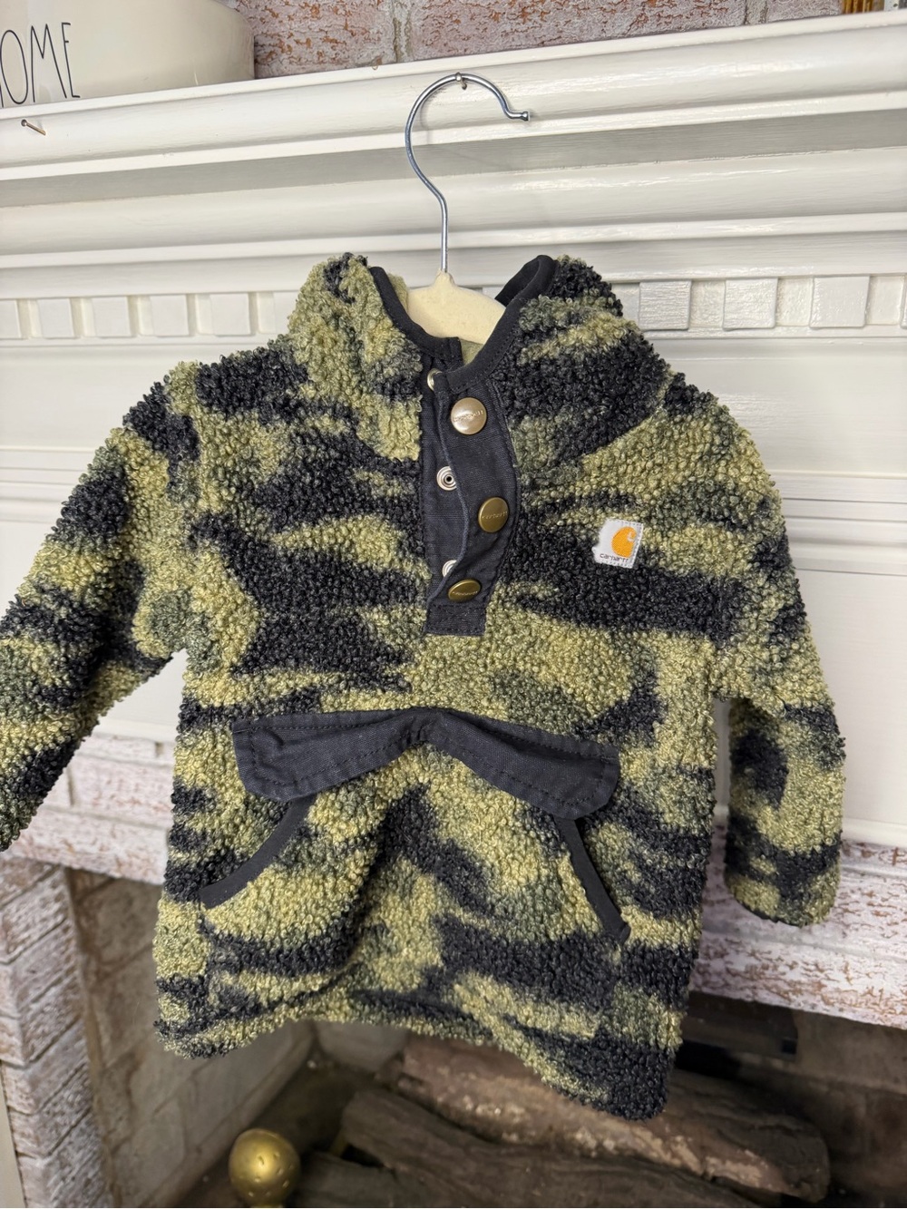 Carhartt Olive & Black Sherpa Snap Pullover (12M)